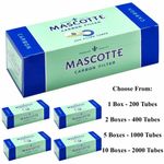 2000x MASCOTTE CARBON Filter TUBES Tips Paper Smoking Cigarette Fill Tobacco UK