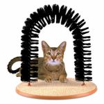 Cat & Kitten Pet Scratching Post Grooming Arch Self Brush Massage Groomer Nip