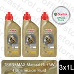 Castrol TRANSMAX Manual FE 75W 1L Fully Synthetic Transmission Fluid, 3 Pack