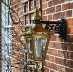 Victorian Antique Brass Wall Mounted Lantern With Top Fix Bracket 61 x 46cm