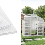 6~42Pcs Clear 4mm Polycarbonate Sheets Twinwall Panel Greenhouse Shed Roof Sheet