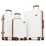 K1773-1L - Kono 19/24/28 Inch 3 Piece Set Striped ABS+PC Hard Shell Luggage with