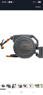 Giraffe Tools Retractable Hose Reel Wall Mounted, 35+2m Garden Hose Reel, 180°