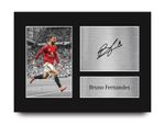 Bruno Fernandes Framed Gift Ideas Printed Autograph Picture for Football Fans
