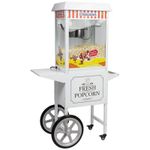 HAXRO Popcorn Machine & Cart 8oz White Retro Style Vintage Parties Non-Stick