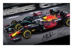 Max Verstappen Lewis Hamilton Abu Dhabi Signed A4 Photo Print Autograph
