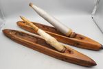 Pair Antique Cotton Weaving SHUTTLES,& bobbins, Greenwood Cornholme Todmorden(B)