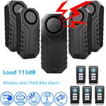 Loud 113dB Wireless Bike Alarm Remotes Anti-Theft Vibration Motorcycle Security