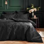 Paoletti Palmeria Embroidered Quilted Velvet Duvet Cover Set