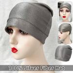 Anti Radiation Cap Silver fiber electromagnetic Wave Rfid Shielding EMF Liner 