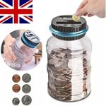 Electronic Digital LCD Coin Counter Counting Jar Money Saving Piggy Bank 1.8L UK