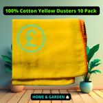 Cotton Cleaning Dusters 10 Pack Yellow Soft Dust Clothes Household Cleaning