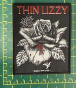 THIN LIZZY BLACK ROSE WOVEN SEW ON PATCH OFFICIALLY LICENSED