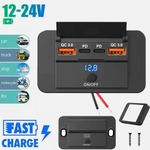 12V 24V Car PD Type C USB Charger Socket Panel Power Outlet