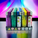 Refillable Electronic Lighters Adjustable Flame Mixed Colours Free Shipping UK