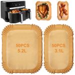 100PCS Air Fryer Liners for Tefal Easy Fry 5.2L/3.1LTower T17099, Lakeland 5L/3L