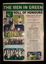 Pakistan Cricket roll of honours - Imran Javed Wasim Younis - framed print