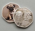 PUG Silver Plated Commemorative Coin, Britain's Favourite Dogs Series - Puppy