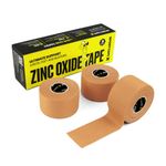 3 ROLLS - SPORTTAPE Zinc Oxide Tan Tape - 2 Sizes - Ankle Strapping Blister Tape