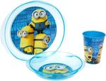 Despicable Me 3 Piece Breakfast Set Minions Dinner Lunch Plate Bowl Microwavable