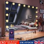 Hollywood Vanity Mirror with Lights Bluetooth Speaker Makeup Mirror 15 LED Bulbs