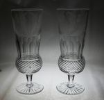 EDINBURGH CRYSTAL THISTLE CHAMPAGNE FLUTES x 2 UNSIGNED