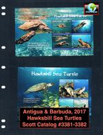 $42.00 Scott Value - 2017 ANTIGUA Turtles 2 s/s Hawksbill Sea CV MNH NH UMM