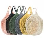 Handheld Foldable Shopping Cotton Mesh Bag, Reusable Fruit Mesh Bag, Woven Mesh 