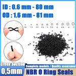 Metric Nitrile Rubber NBR O Ring Seals 0.5mm Cross Section 0.6mm-80mm ID