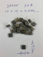 Tungsten Carbide braze / weld on tips Grade YG8 10x10x3.5 Pack of 5