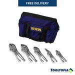 Irwin Vise-Grip 5-Piece Jaw Locking Piller Cutter Pliers Set in Bag VGP2077704