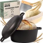 4.6L 26cm Cast Iron Bread Baking Pot with Lid & Proofing Basket