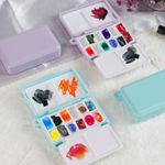 Mini Portable Painting Box Watercolor Paint Palette Portable Art Supplies Box