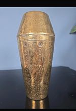  1920s WMF Jugendstil Hammered Brass Vase - Art Nouveau Germany 20cm