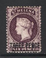 M25963 St. Helena 1873 SG12 QV: 3d deep dull purple (Type A). LMM, Cat £150