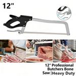 12" Butcher Meat Bone Saw | Stainless Steel Frame | Professional Hand Saw UK