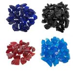 Glass Chippings Pebbles for Garden, Grave, Craft, Aquarium - Choose Colour