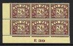 D34 2/6 George VI Postage due Control E 39 Imperf UNMOUNTED MINT
