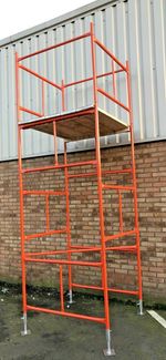 SCAFFOLD TOWER 4' X 4'   DIY   22'6ft WORKING HEIGHT, PPC SAFETY ORANGE TOWERS