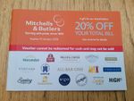 12 x Mitchells & Butlers 20% Discount Vouchers.  Expire 31st Jan 2026
