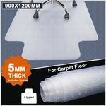 120X90CM Non-Slip Office PVC Chair Desk Mat Floor Carpet Home  Protector Clear