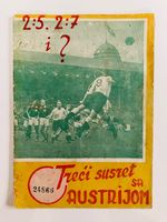 1952 Yugoslavia v Austria Football Programme 21/09/1952