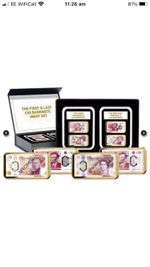 £50 Banknote  24ct Gold-Plated Ingot Set Limited Edition of 995.