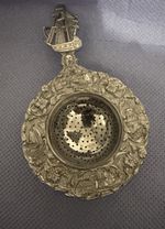 Antique collectable Silver colour Dutch  Tea Strainer And Stand