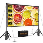 TOWOND 120 Inch Projector Screen with Stand and Carry Bag