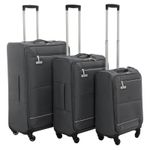 Suitcase Lightweight Luggage Spinner 4 Wheel Soft Shell Blue Navy Cabin Med LG