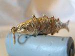 Pocket Watch Chain Fob Silver 925 Fish Big Articulated 1970s Pendant 7.5 Grams