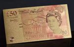 9ct Gold £50 Fifty Pound Banknote.