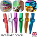 6x Metal Kazoo Gift Harmonica Instrument Party Flute for Kids Musical Toys Mouth