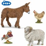 PAPO Farmyard Friends - Choice of 46 FARM Animals Donkey Sheep Goat Hen with Tag